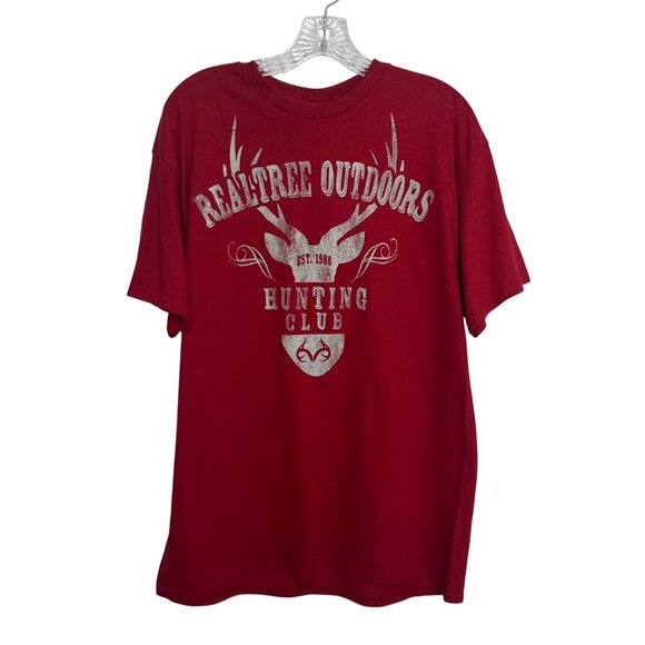 Realtree Outdoors Hunting Club Tshirt Mens Large Red  Delta Pro New - Picture 1 of 13